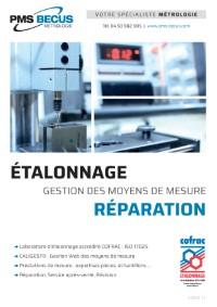 PMS BECUS Métrologie : Étalonnage, GMM et Réparation, plaquette descriptive