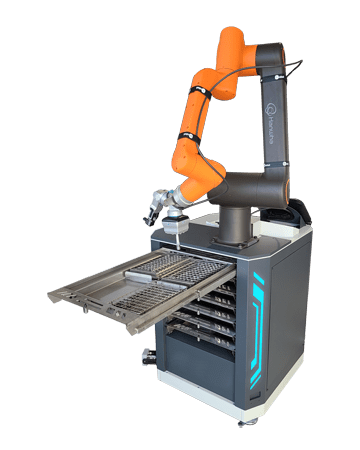 Table de Chargement Cobot, Robot collaboratif Hanwha avec PMS BECUS Métrologie