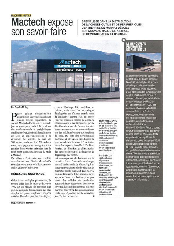 Le renouveau printanier de PMS BECUS - Article de presse : ECOMECA, ECOMEDIA