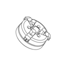 Mandrin tournant en inox - outil cylindrique avec des mors en forme de mâchoire pour maintenir les pièces