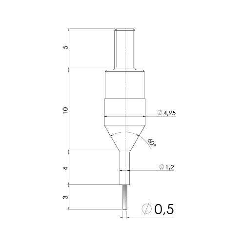 Touche plastique anti rayures Ø0.5 PEEK ou DELRIN